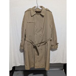 Vintage Clipper Mist All Weather Lined Trench Coat w/ Belt Men's Size 44 Long